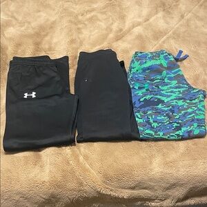 Under Armour Kids Black and Blue Camo Joggers